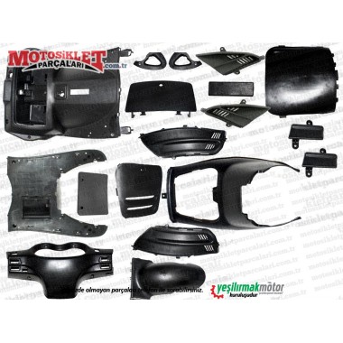 -İç Kaporta Seti RS-HS Modelleri Komple Kaporta Siyah Plastikleri Takımı