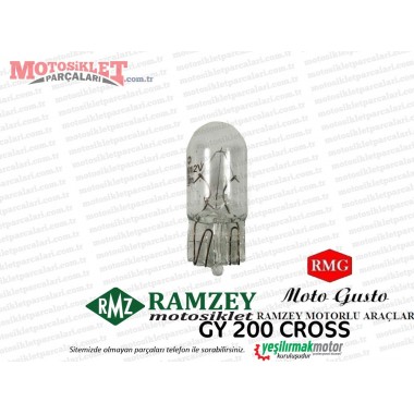 Ramzey, RMG Moto Gusto GY200 Cross Gösterge Dipsiz Ampulü