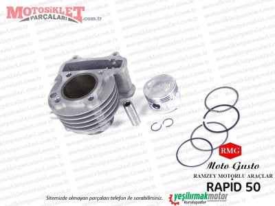 RMG Moto Gusto Rapid 50 Silindir Piston Segman Seti 80 CC