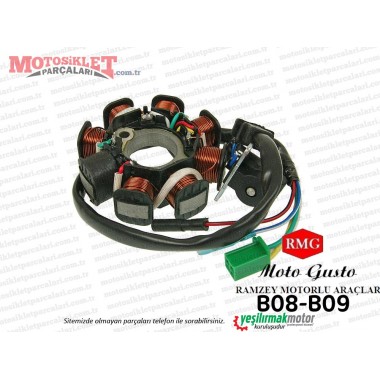 RMG Moto Gusto B08-B09 Scooter Stator, Sargı