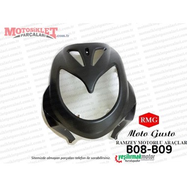 RMG Moto Gusto B08-B09 Scooter Far Grenajı, Ön Göğüs (B09 MODELİ) MAT SİYAH(DEFOLU)