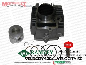 Ramzey, RMG Moto Gusto Velocity Silindir Piston Segman Seti Alüminyum (100cc)