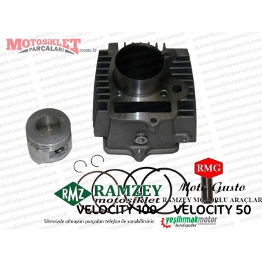 Ramzey, RMG Moto Gusto Velocity Silindir Piston Segman Seti Alüminyum (100cc)