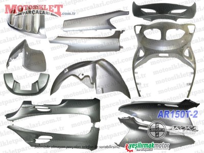 Arora AR150T-2 ASYA Royal AS150T1, ERSİ YB150T-2, ÇELİK Tiger 150 JJ150T-5, RAMZEY RMZ 150T-2, Maxi Scooter Kaporta, Grenaj Seti Komple GRİ -STOP ALT PLASTİĞİ YOKTUR (SELE ALTLARI SALCANO YAZILI GELMEKTE)