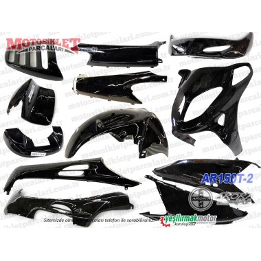 Arora AR150T-2 ASYA Royal AS150T1, ERSİ YB150T-2, ÇELİK Tiger 150 JJ150T-5, RAMZEY RMZ 150T-2, Maxi Scooter Kaporta, Grenaj Seti Komple - KARIŞIK RENK -STOP ALT PLASTİĞİ YOKTUR (Sele Altları Salcano Yazılı Gelmekte)