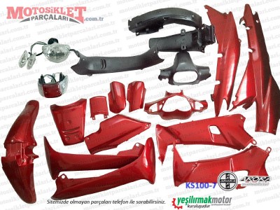 Arora KS100-7 Cup Komple Kaporta Grenaj Seti - Kırmızı 