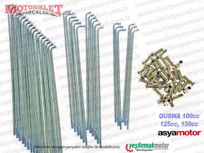 Asya Quswa QS100, QS125, QS150 Arka Jant Teli, Nipelli - 36 Adet