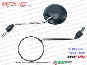 Asya Quswa QS100, QS125, QS150 Ayna Takımı, Siyah