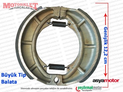 Asya Kedi Klasik, Lux AS100, AS125, AS150 Fren Balatası - BÜYÜK (12,2 cm)