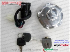 Asya Quswa QS100, QS125, QS150 Kontak, Depo Kapağı ve Kilit Seti