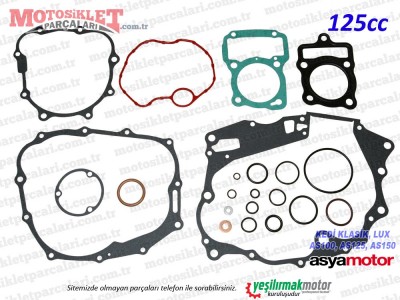 Asya Kedi Klasik, Lux AS100, AS125, AS150 Conta Takımı (125cc)