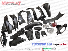 Asya Turkcup 100 Klasik, Lux, Delux Komple Kaporta Grenaj Seti - Siyah 