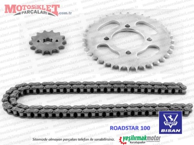 Bisan Roadstar Cup 100 Zincir ve Ön, Arka Dişli Seti