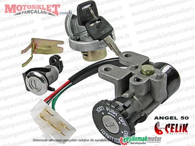 Çelik Angel 50 KD50QT-4 Scooter Kontak, Kilit Seti (Görsel Temsili) 