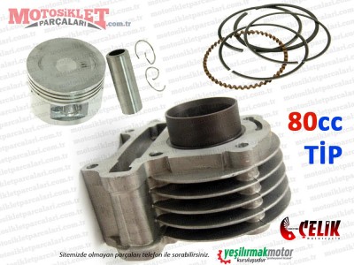 Çelik Angel 50 KD50QT-4 Scooter Silindir, Piston, Sekman Seti - 80CC