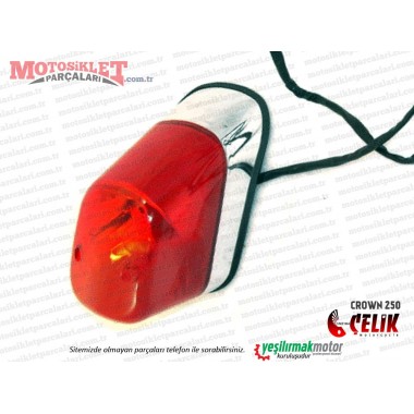 Çelik Crown XT250-16 Chopper Arka Stop Lambası - Komple