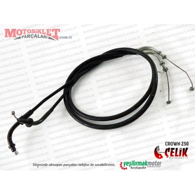 Çelik Crown XT250-16 Chopper Gaz Teli 2'li Takımı