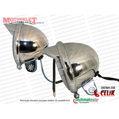 Çelik Crown XT250-16 Chopper Küçük Far Takımı (Sis Farı)