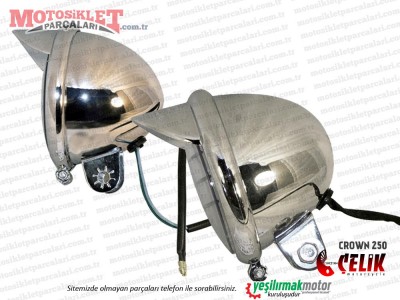 Çelik Crown XT250-16 Chopper Küçük Far Takımı (Sis Farı)