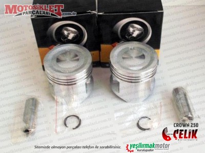 Çelik Crown XT250-16 Chopper Piston Sekman Takımı (Çift) STD