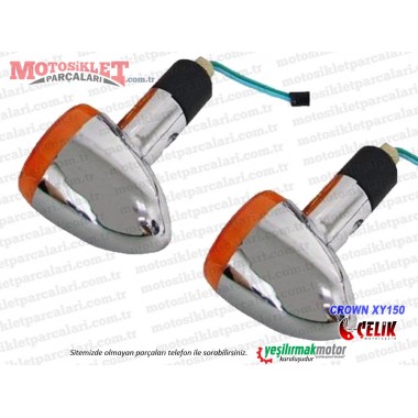 Çelik Crown XY150 Chopper Arka Sinyal Lambası Sağ-Sol Takım