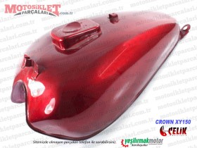 Çelik Crown XY150 Chopper Benzin Deposu - Bordo