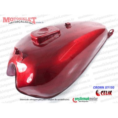 Çelik Crown XY150 Chopper Benzin Deposu - Bordo