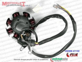 Çelik Crown XY150 Chopper Statör, Sargı (8li)