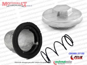 Çelik Crown XY150 Chopper Yağ Süzgeci, Tapası ve Yayı Seti