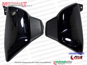 Çelik Crown XY150 Chopper Yan Panel, Kapak Sağ-Sol Takım - Siyah