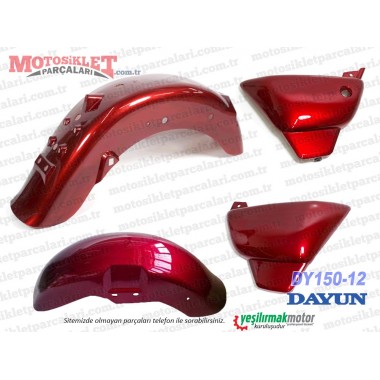 Dayun DY150-12 Chopper Komple Kaporta, Grenaj Takımı - Bordo