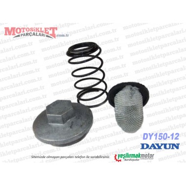 Dayun DY150-12 Chopper Yağ Süzgeci, Tapası ve Yayı Seti