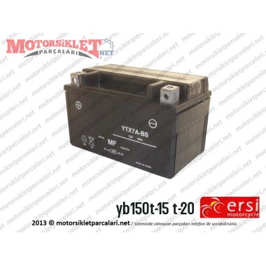 Ersi Motor YB150T-15 T-20 Akü 12V 7A