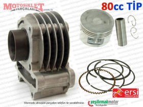 Ersimotor 50cc YB50QT-3 Scooter Silindir, Piston, Sekman Seti - 80CC