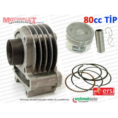 Ersimotor 50cc YB50QT-3 Scooter Silindir, Piston, Sekman Seti - 80CC