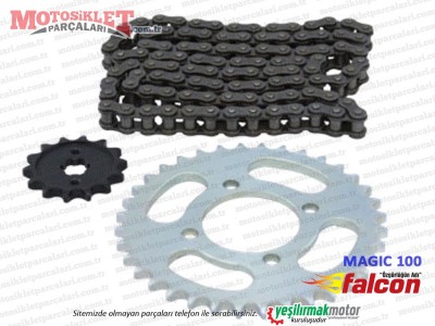 Falcon Magic 100 Cup Zincir ve Ön, Arka Dişli Seti