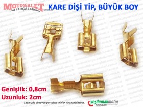 Kablo Ucu Soketi 5'li Takım - Büyük Boy, Kare Dişi Tip