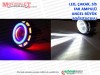 Motosiklet Lazer Led Çakar Sis Farı, Angel Far Ampulü Büyük Tip, Yüksek Işık (Nikelajlı)- Soğutuculu