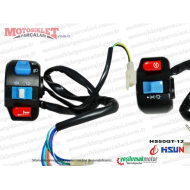 Hsun HS50QT-12 Scooter Sağ ve Sol Kumanda Paneli Komple