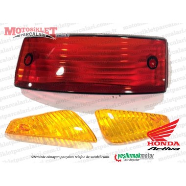 Honda Activa Arka Stop ve Sinyal Camı Seti - ESKİ MODEL 2004, 2005