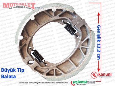 Kanuni BretonS 100, BretonS 125 Arka Fren Balatası - BÜYÜK TİP (Genişliği 12,2cm)