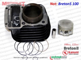 Kanuni BretonS 100, BretonS 125 Silindir, Piston ve Sekman Seti - A Kalite (100cc) gri MUADİL