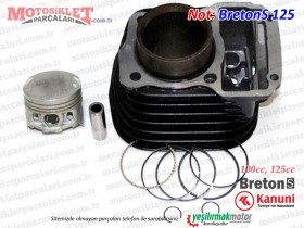 Kanuni BretonS 100, BretonS 125 Silindir, Piston ve Sekman Seti - A Kalite (125cc)  MUADİL