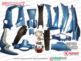 Kanuni Cup 100, Cup 100S Komple Kaporta Grenaj Seti - Mavi