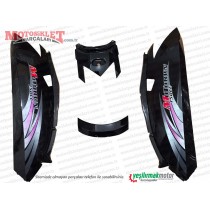 Kanuni Motorun 150 Sele Altı Sağ-Sol ve Stop Alt-Üst Kapak Set - SİYAH