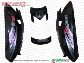 Kanuni Motorun 150 Sele Altı Sağ-Sol ve Stop Alt-Üst Kapak Set - SİYAH