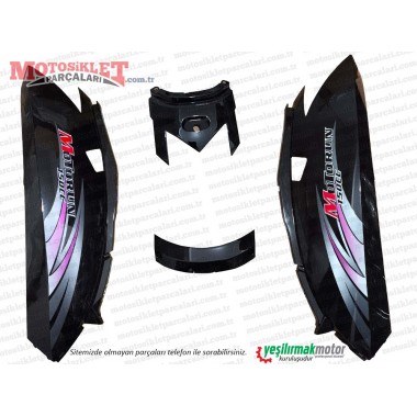 Kanuni Motorun 150 Sele Altı Sağ-Sol ve Stop Alt-Üst Kapak Set - SİYAH