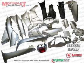 Kanuni Seyhan 100 Cup Komple Kaporta Grenaj Seti - Gri 