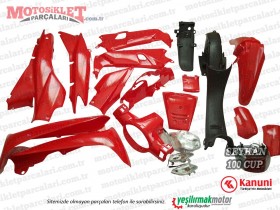 Kanuni Seyhan 100 Cup Komple Kaporta Grenaj Seti - Kırmızı 