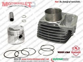 Kanuni Windy 125 Silindir, Piston Sekman Seti - Komple muadil gri